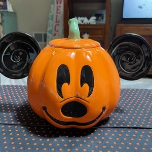 Disney Mickey Mouse Halloween Pumpkin Cookie Jar Canister